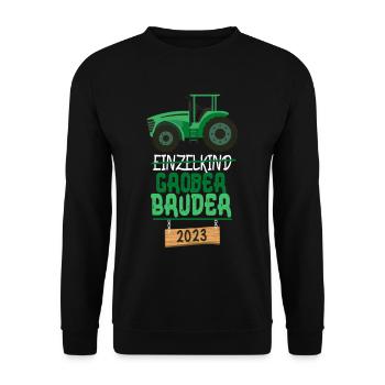 Einzelkind Großer Bruder 2023 - Unisex Pullover - Schwarz - Vorne - Alina (178cm) & Michal (187cm)