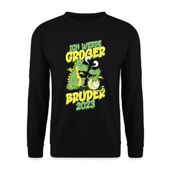 Ich Werde Ein Großer Bruder 2023 - Unisex Pullover - Schwarz - Vorne - Alina (178cm) & Michal (187cm)