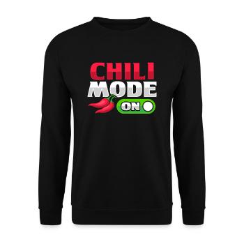 Chili-Modus auf Habanero Chili-Liebhaber - Unisex Pullover - Schwarz - Vorne - Alina (178cm) & Michal (187cm)