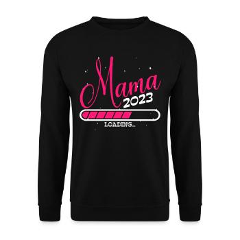 Mom-to-be 2023 Loading - Unisex Sweatshirt - black - Front - Alina (178cm) & Michal (187cm)
