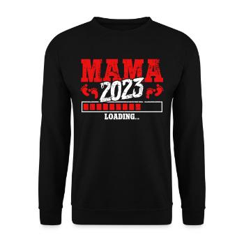 Mom-to-be 2023 Loading - Unisex Sweatshirt - black - Front - Alina (178cm) & Michal (187cm)