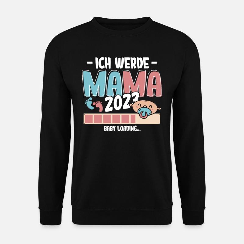 Ich werde Mama 2023 Loading - Unisex Pullover - Schwarz