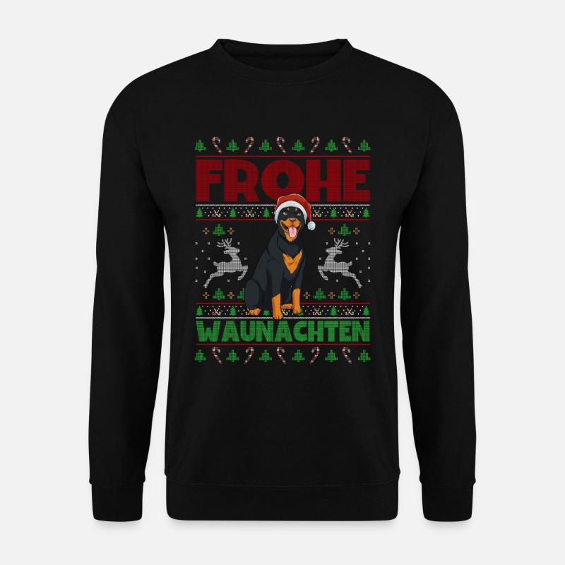 Frohe Weihnachten Rottweiler - Unisex Pullover - Schwarz