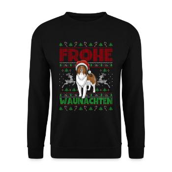 Frohe Weihnachten Sheltie - Unisex Pullover - Schwarz - Vorne - Alina (178cm) & Michal (187cm)