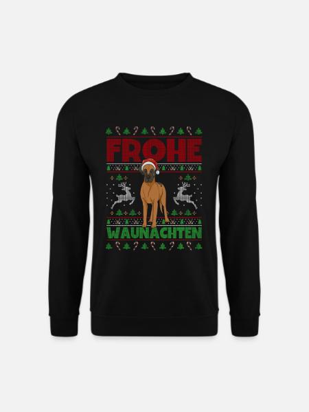 Frohe Weihnachten Deutsche Dogge - Unisex Pullover - Schwarz