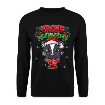 Frohe Weihnachten - Unisex Pullover - Schwarz - Vorne - Alina (178cm) & Michal (187cm)