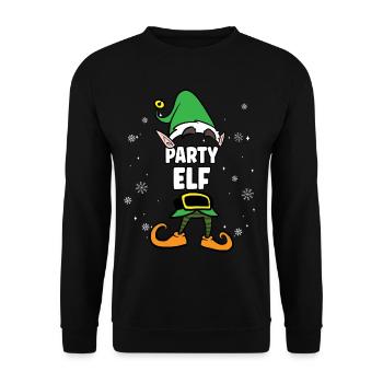 Party Elf Partnerlook Weihnachten - Unisex Pullover - Schwarz - Vorne - Alina (178cm) & Michal (187cm)