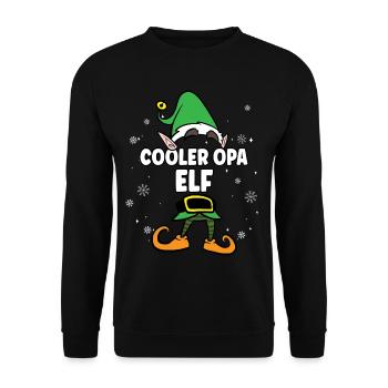 Cooler Opa Elf Partnerlook Weihnachten - Unisex Pullover - Schwarz - Vorne - Alina (178cm) & Michal (187cm)