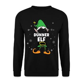 Dünner Elf Partnerlook Weihnachten - Unisex Pullover - Schwarz - Vorne - Alina (178cm) & Michal (187cm)