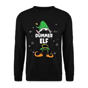 Dummer Elf Partnerlook Weihnachten - Unisex Pullover - Schwarz - Vorne - Alina (178cm) & Michal (187cm)