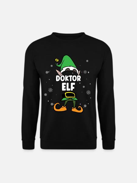 Doktor Elf Partnerlook Weihnachten - Unisex Pullover - Schwarz