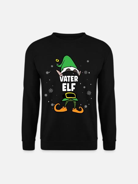 Vater Elf Partnerlook Weihnachten - Unisex Pullover - Schwarz
