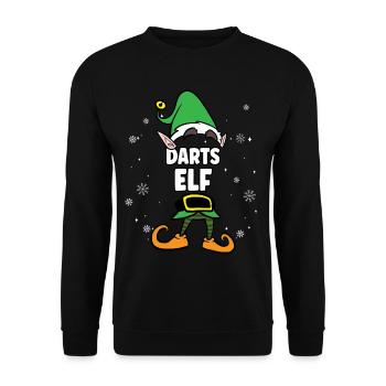 Darts Elf Partnerlook Weihnachten - Unisex Pullover - Schwarz - Vorne - Alina (178cm) & Michal (187cm)