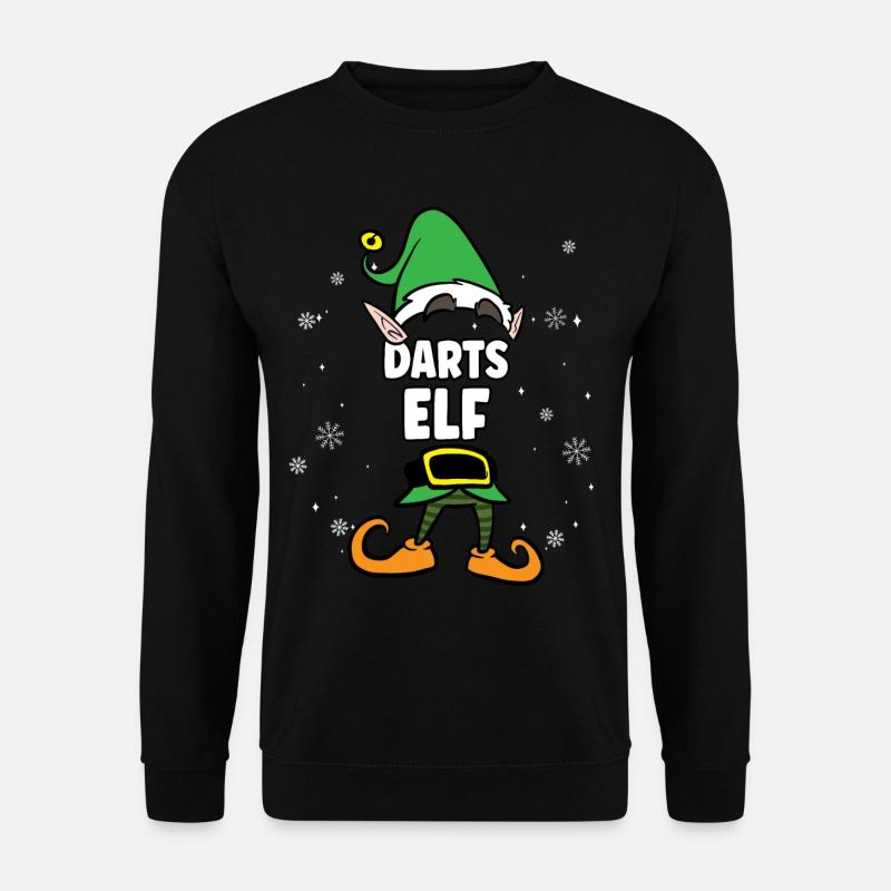 Darts Elf Partnerlook Weihnachten - Unisex Pullover - Schwarz