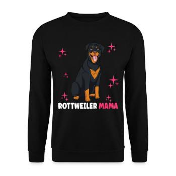 Rottweiler Mama - Unisex Pullover - Schwarz - Vorne - Alina (178cm) & Michal (187cm)