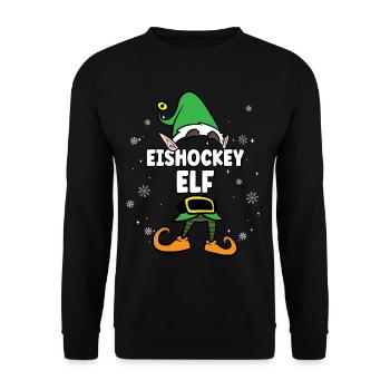 Eishockey Elf Partnerlook Weihnachten - Unisex Pullover - Schwarz - Vorne - Alina (178cm) & Michal (187cm)