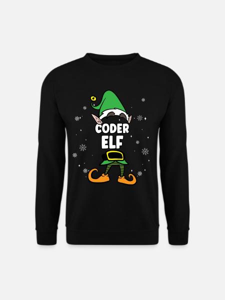 Coder Elf Partnerlook Weihnachten - Unisex Pullover - Schwarz