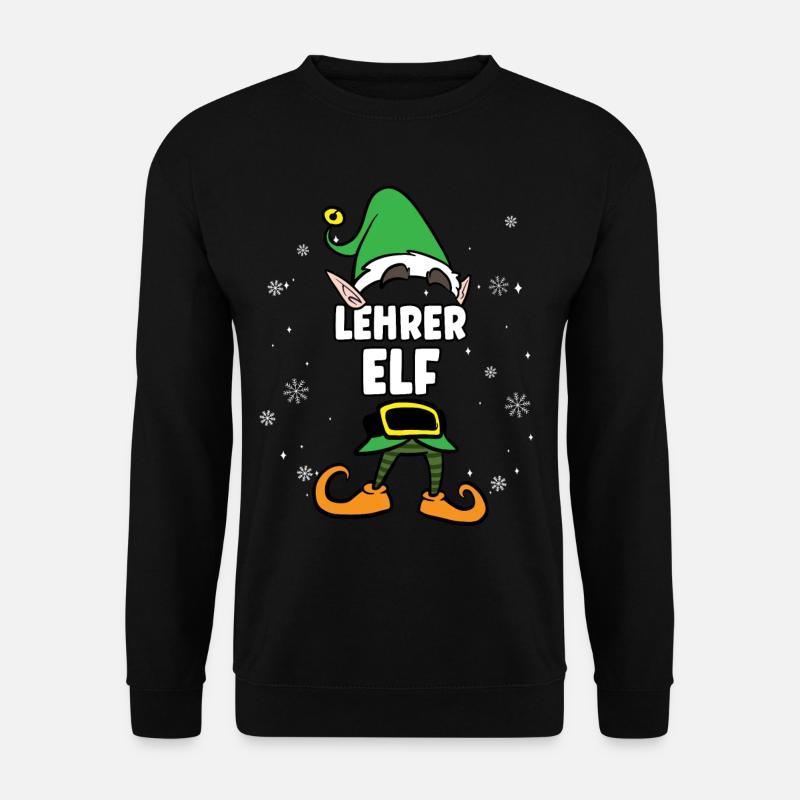 Lehrer Elf Partnerlook Weihnachten - Unisex Pullover - Schwarz
