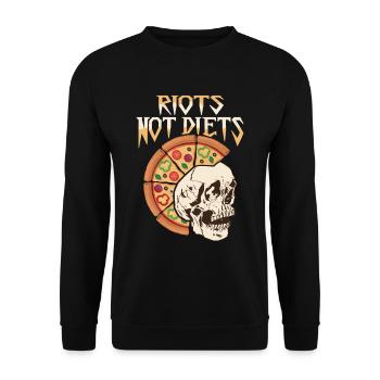 Riots not diets design for a hobby pizza maker - Unisex Sweatshirt - black - Front - Alina (178cm) & Michal (187cm)