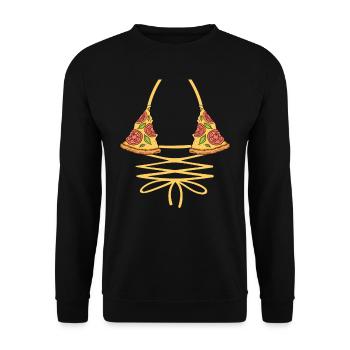 Pizza Bikini - Unisex Sweatshirt - black - Front - Alina (178cm) & Michal (187cm)