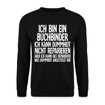 Buchbinder - Unisex Pullover - Schwarz - Vorne - Alina (178cm) & Michal (187cm)