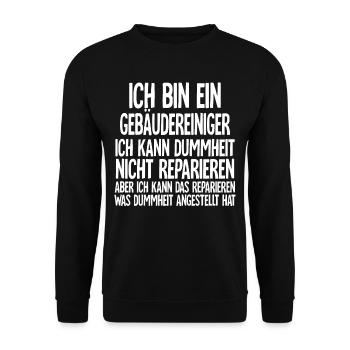Gebäudereiniger - Unisex Pullover - Schwarz - Vorne - Alina (178cm) & Michal (187cm)