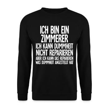 Zimmerer - Unisex Pullover - Schwarz - Vorne - Alina (178cm) & Michal (187cm)