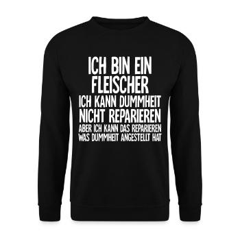 Fleischer - Unisex Pullover - Schwarz - Vorne - Alina (178cm) & Michal (187cm)