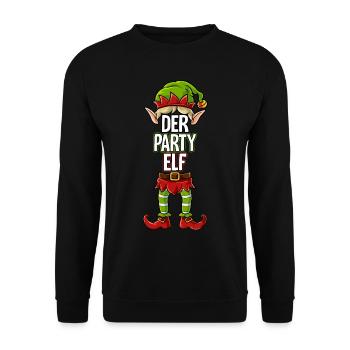 Party Elf Partnerlook Weihnachten - Unisex Pullover - Schwarz - Vorne - Alina (178cm) & Michal (187cm)