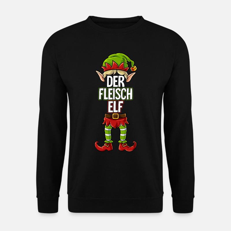 Fleisch Elf Partnerlook Weihnachten - Unisex Pullover - Schwarz