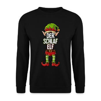 Schlaf Elf Partnerlook Weihnachten - Unisex Pullover - Schwarz - Vorne - Alina (178cm) & Michal (187cm)