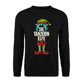 Tänzerin Elfe Partnerlook Weihnachten - Unisex Pullover - Schwarz - Vorne - Alina (178cm) & Michal (187cm)