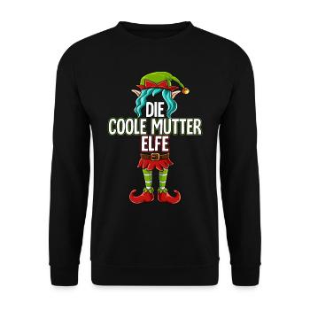 Coole Mutter Elfe Partnerlook Weihnachten - Unisex Pullover - Schwarz - Vorne - Alina (178cm) & Michal (187cm)