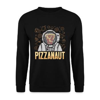 Pizzanaut design for a hobby pizza baker - Unisex Sweatshirt - black - Front - Alina (178cm) & Michal (187cm)