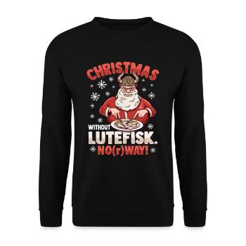 Weihnachten ohne Lutefisk? NoRway - Unisex Pullover - Schwarz - Vorne - Alina (178cm) & Michal (187cm)
