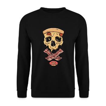 Fast Food Design Hobby Pizza Baker - Unisex Sweatshirt - black - Front - Alina (178cm) & Michal (187cm)