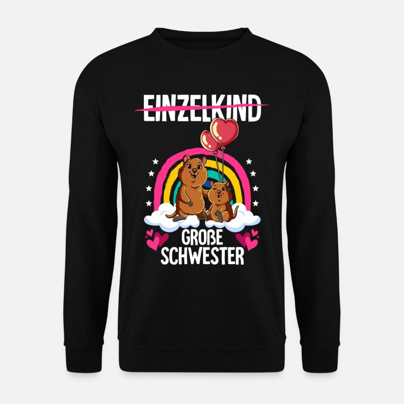 Ich werde Große Schwester Quokka - Unisex Pullover - Schwarz