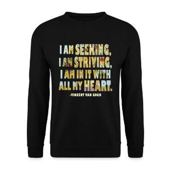 Positive Art Quote by Van Gogh Design - Unisex Sweatshirt - black - Front - Alina (178cm) & Michal (187cm)