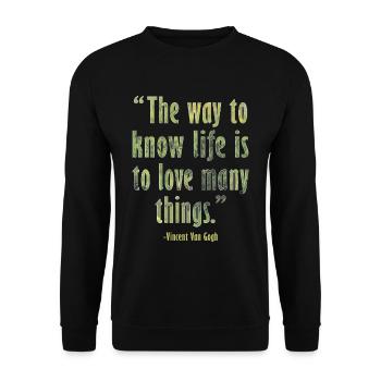Positive Art Quote by Van Gogh Design - Unisex Sweatshirt - black - Front - Alina (178cm) & Michal (187cm)