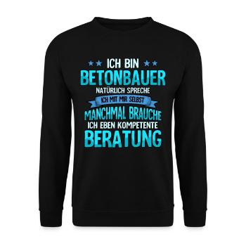 Betonbauer - Unisex Pullover - Schwarz - Vorne - Alina (178cm) & Michal (187cm)