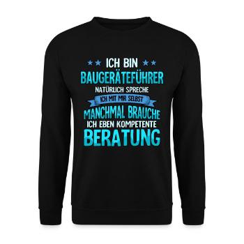 Baugeräteführer - Unisex Pullover - Schwarz - Vorne - Alina (178cm) & Michal (187cm)
