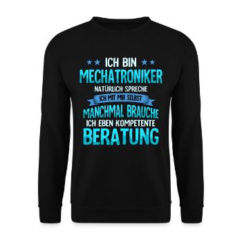 Mechatroniker - Unisex Pullover - Schwarz - Vorne - Alina (178cm) & Michal (187cm)