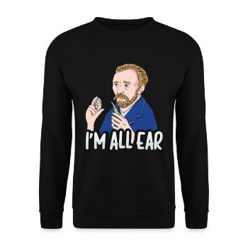 I am all ear Van Gogh - Unisex Sweatshirt - black - Front - Alina (178cm) & Michal (187cm)