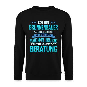 Brunnenbauer - Unisex Pullover - Schwarz - Vorne - Alina (178cm) & Michal (187cm)