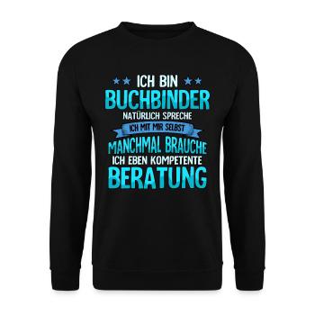 Buchbinder - Unisex Pullover - Schwarz - Vorne - Alina (178cm) & Michal (187cm)