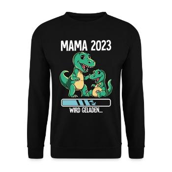 Werdende Mama 2023 - Unisex Pullover - Schwarz - Vorne - Alina (178cm) & Michal (187cm)