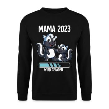 Werdende Mama 2023 - Unisex Pullover - Schwarz - Vorne - Alina (178cm) & Michal (187cm)
