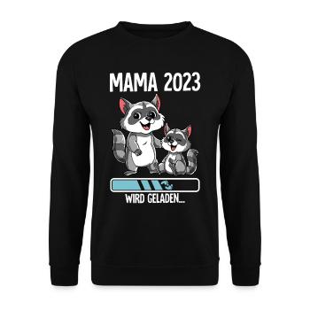 Werdende Mama 2023 - Unisex Pullover - Schwarz - Vorne - Alina (178cm) & Michal (187cm)