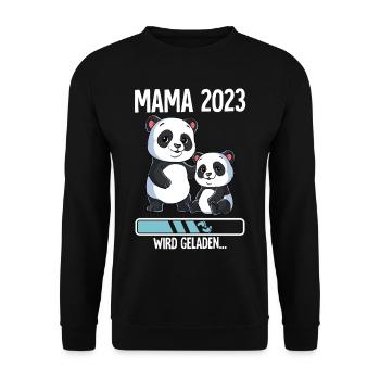 Werdende Mama 2023 - Unisex Pullover - Schwarz - Vorne - Alina (178cm) & Michal (187cm)