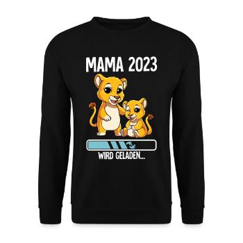 Werdende Mama 2023 - Unisex Pullover - Schwarz - Vorne - Alina (178cm) & Michal (187cm)